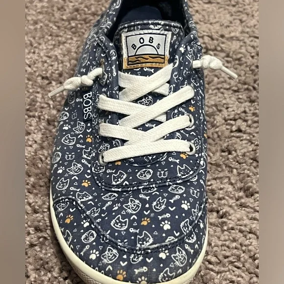 Skechers Women's Bobs B Cute Sneaker Blue Kittens - Picture 3 of 9